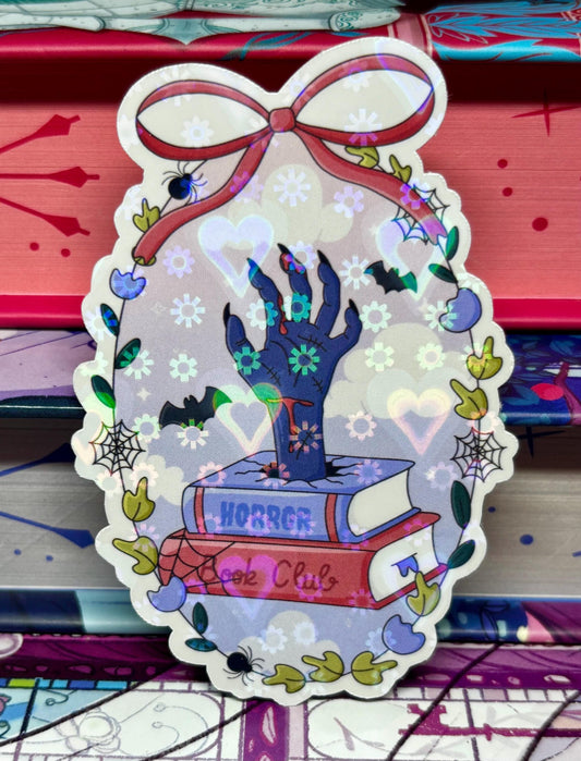 Horror Book Club Floral Frame Sticker
