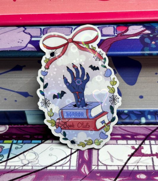 Mini Horror Book Club Floral Frame Sticker