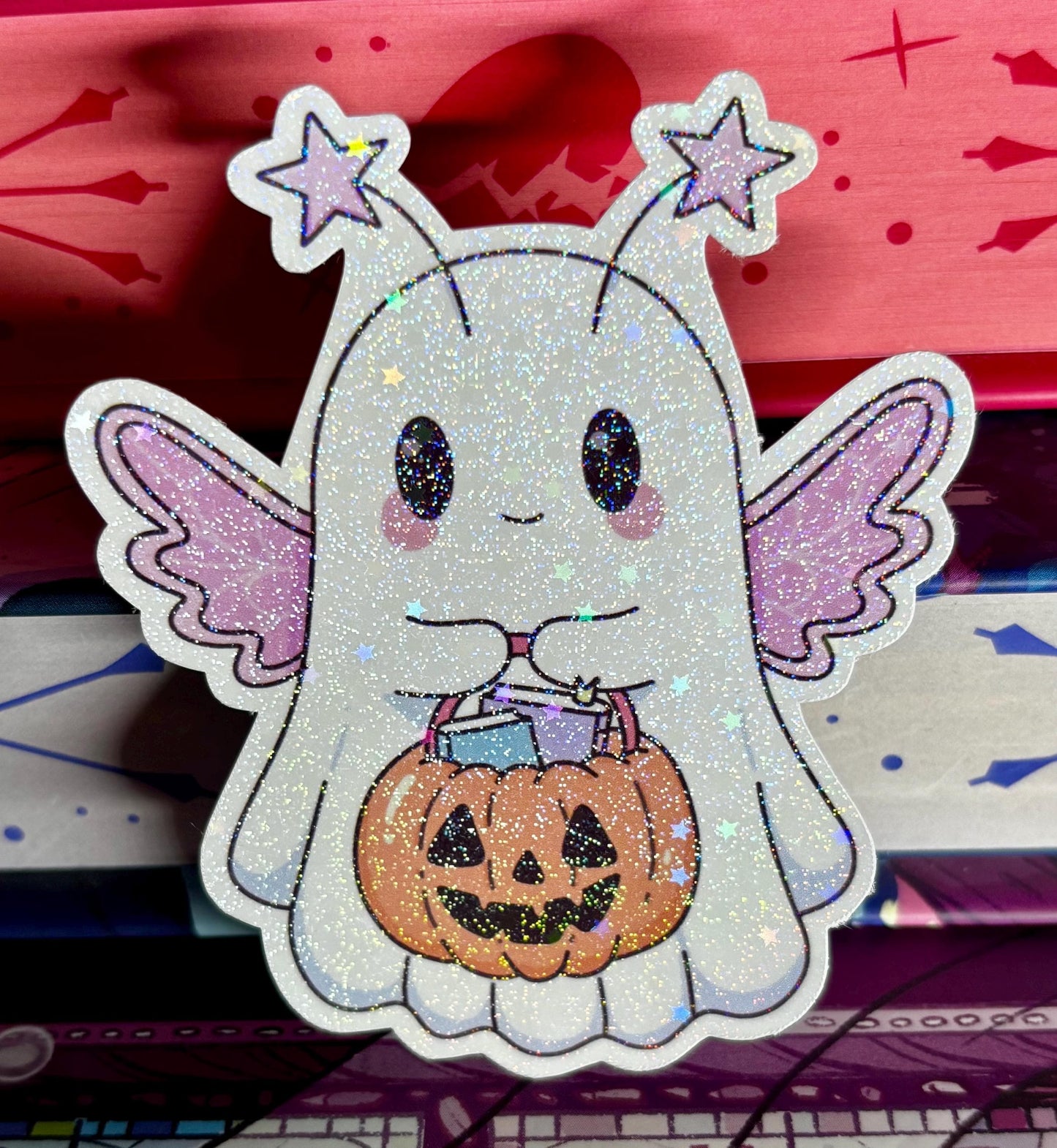 Cute Bookish Fairy Ghost Sticker