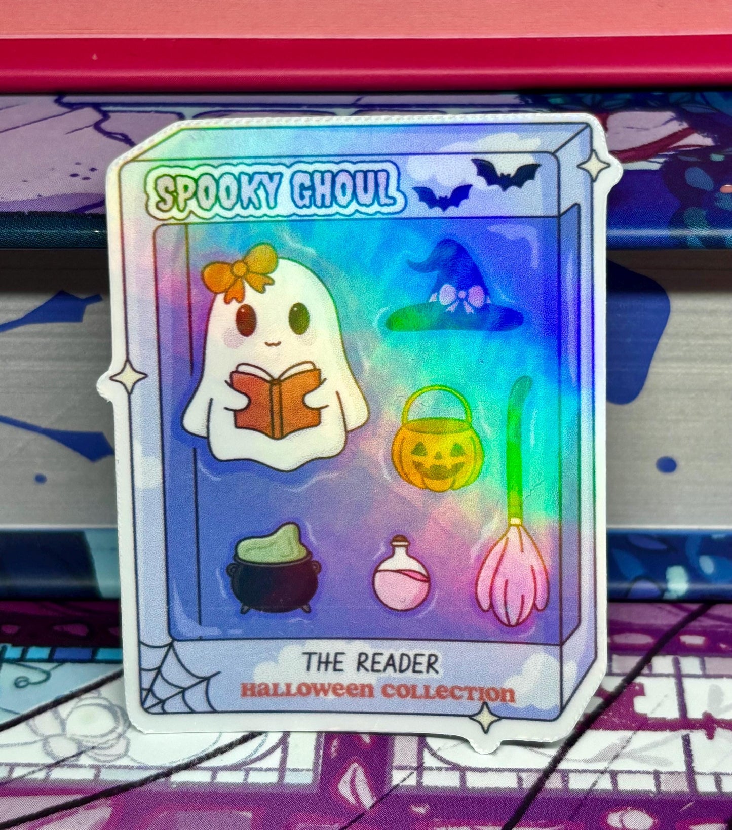 Mini Spooky Ghoul The Reader Box Style Sticker