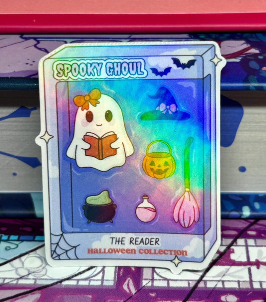 Mini Spooky Ghoul The Reader Box Style Sticker