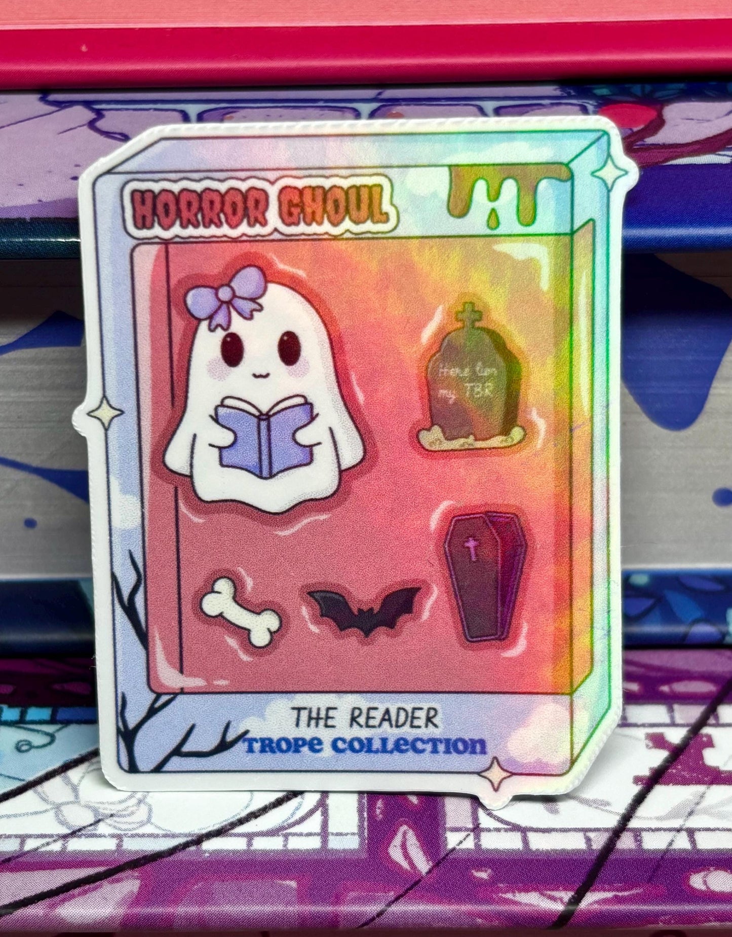 Mini Horror Ghoul The Reader Box Style Sticker