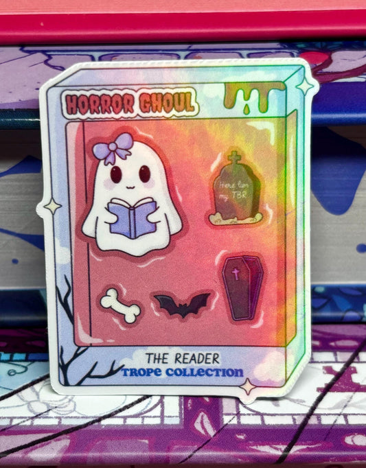 Mini Horror Ghoul The Reader Box Style Sticker
