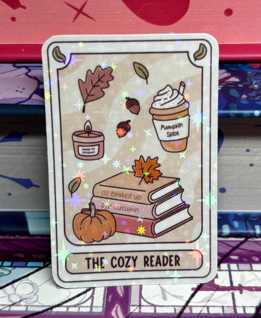 Mini The Cozy Reader Tarot Card Sticker