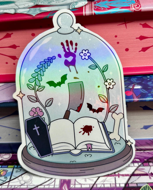 Bookish Halloween Reading Dome Sticker