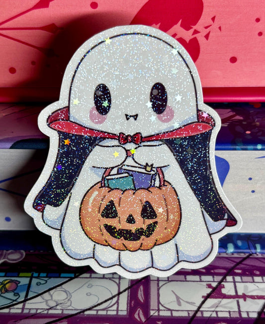 Cute Bookish Vampire Ghost Stickers