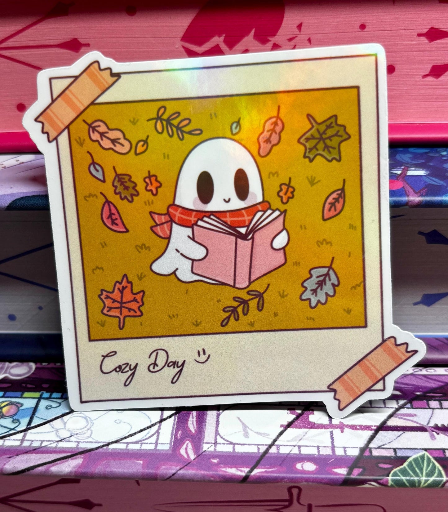 Cosy Day Ghost Picture Style Sticker
