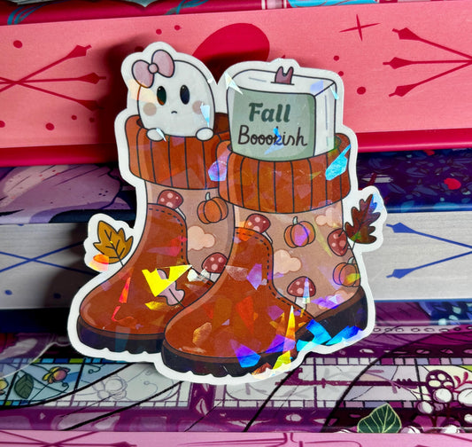Fall Bookish Boots Sticker